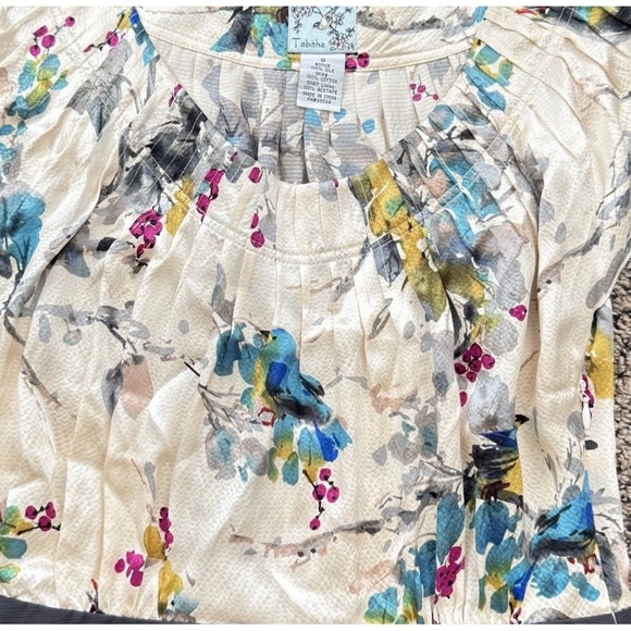 Tabitha By Anthropologie Night Blooming Bird Dress Size 6 A-Line Above Knee Silk - Picture 3 of 8